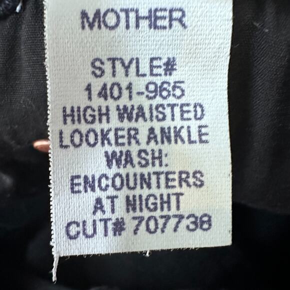 Mother High Waisted Looker Ankle Jeans Womens 27 Black Encounters at Night Denim - Picture 9 of 12